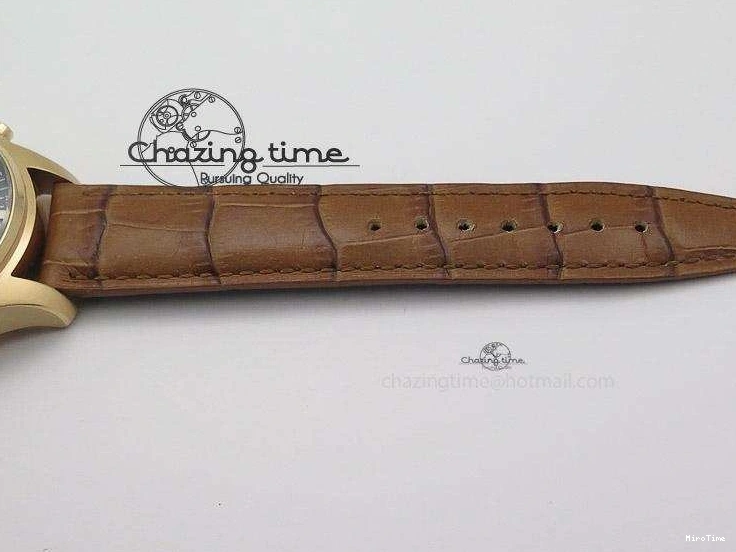MIROTIME 0512 Youthful Pilot Chrono RG 3878 Gray Dial on Light Brown Leather Strap A 7394